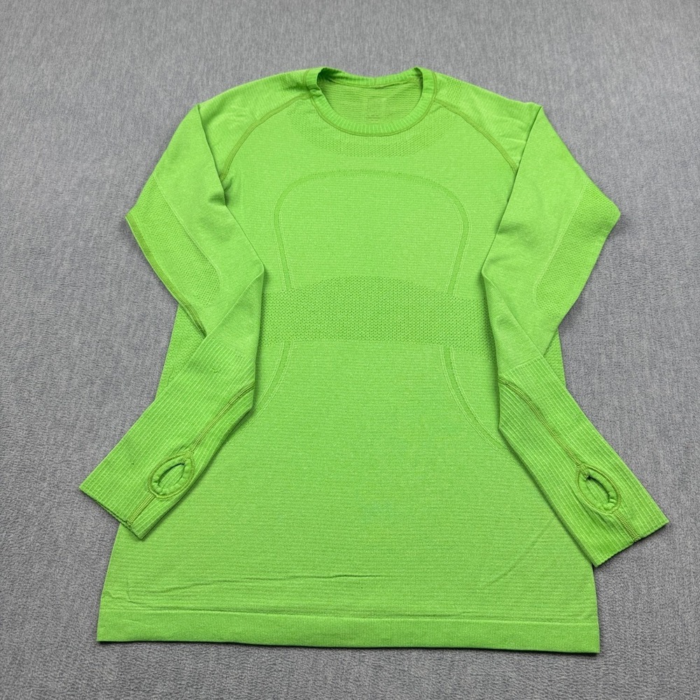 Lululemon Shirt Womens 8 Green Swiftly Tech 2.0 Long Sleeve Running Training Gym